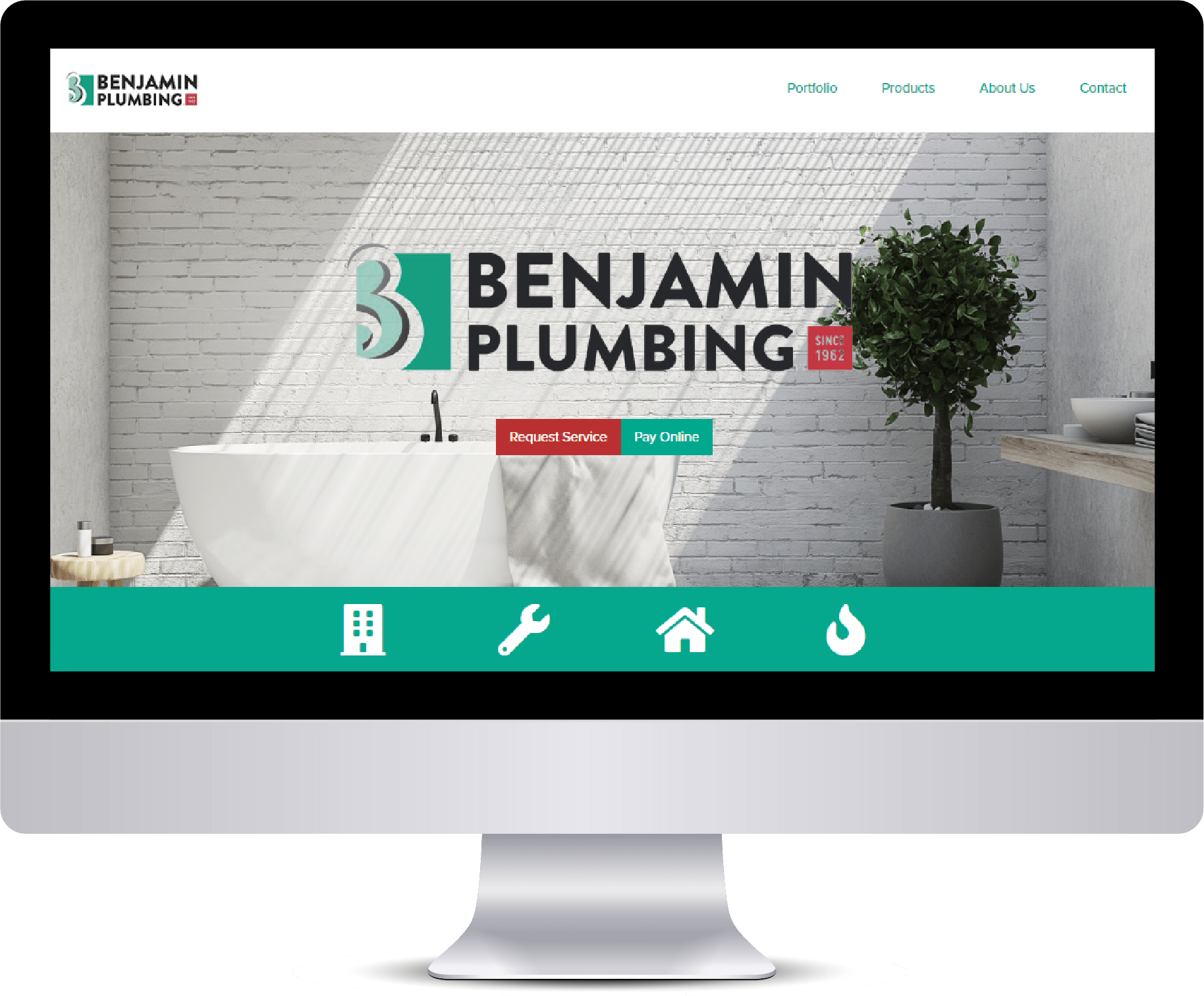 Benjamin Plumbing home page on desktop